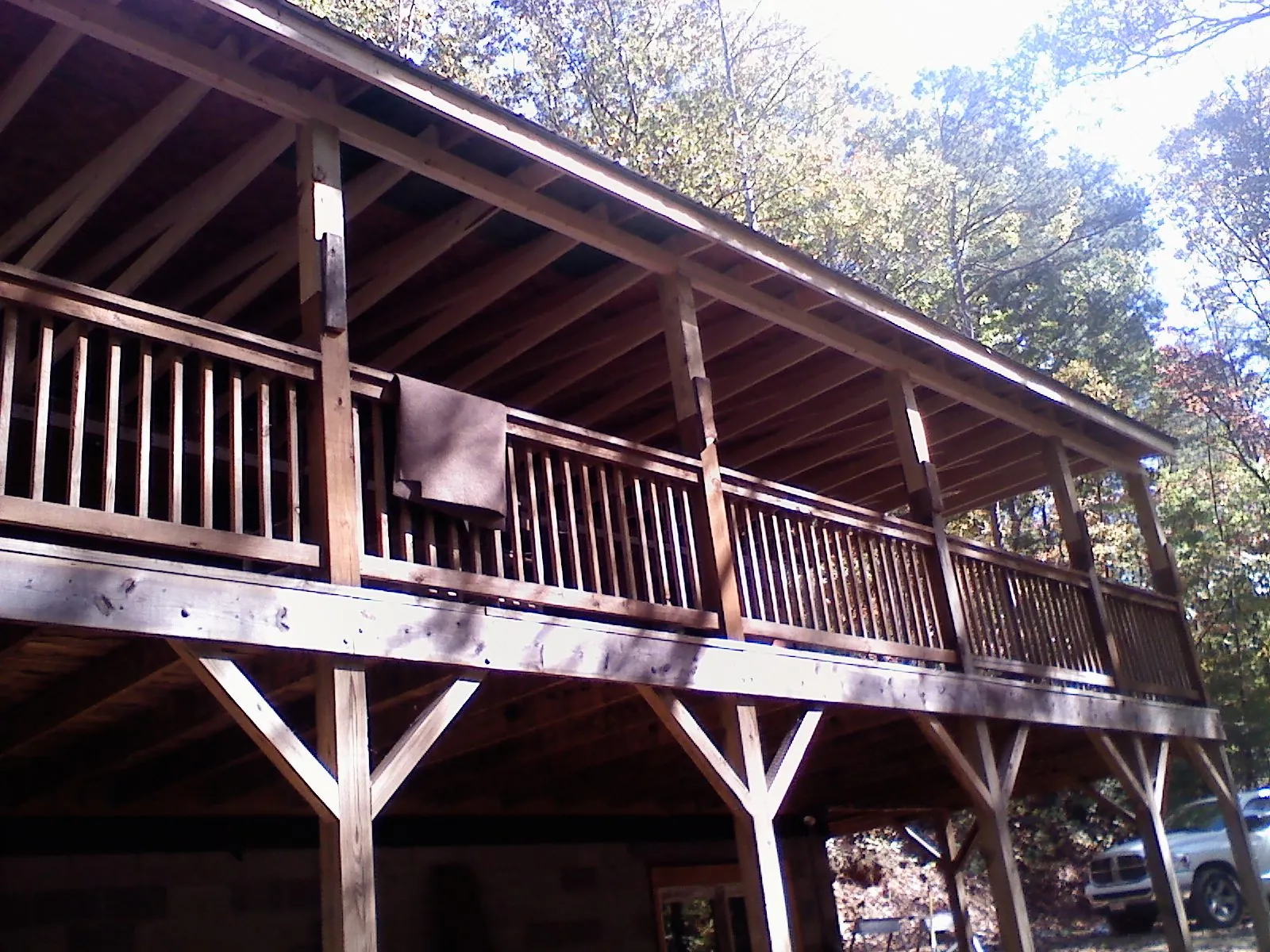 Timber framing under a new elevated porch and deck — Roof Leak Repair in Hortense by Roofing Brothers